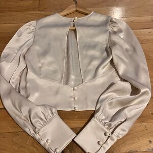 Aritzia Elegant Cream Satin Blouse